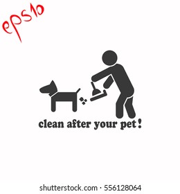 Clean after pet grey icon.