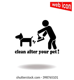 Clean after pet icon.