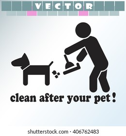 Clean after pet icon.
