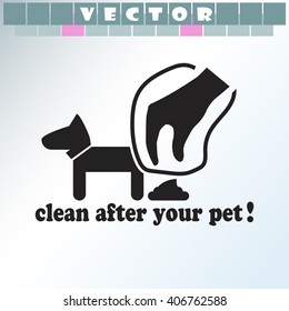 Clean after pet icon.
