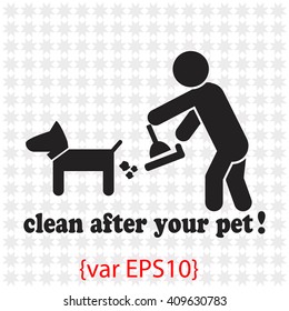 Clean after pet icon.