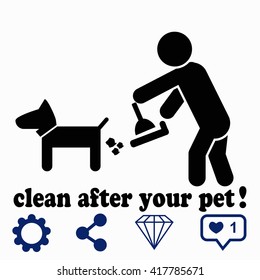 Clean after pet icon.