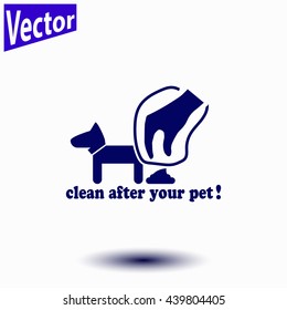 Clean after pet icon.