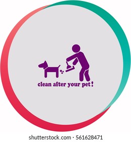 Clean after pet  icon. Vector design.