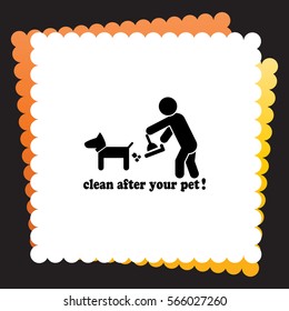 Clean after pet  icon. Vector design. 
