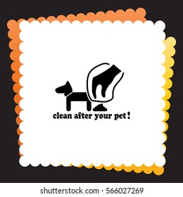 Clean after pet  icon. Vector design. 