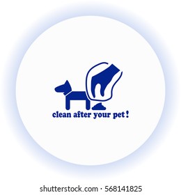 Clean after pet  icon. Vector design. 