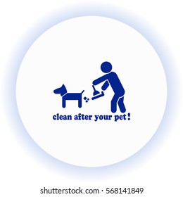 Clean after pet  icon. Vector design. 