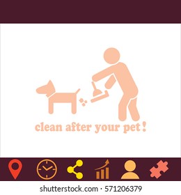 Clean after pet  icon. Vector design.