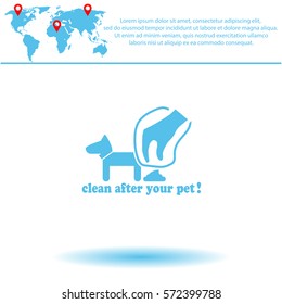 Clean after pet  icon. Vector design.