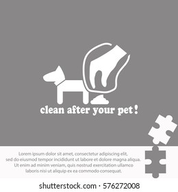 Clean after pet  icon Vector design.