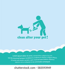 Clean after pet  icon. Vector design.