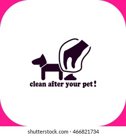 Clean after pet vector icon on white background.