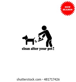 Clean after pet vector icon isolated on white background.