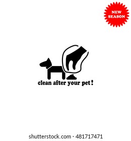 Clean after pet vector icon isolated on white background.