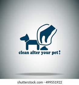 Clean after pet vector icon