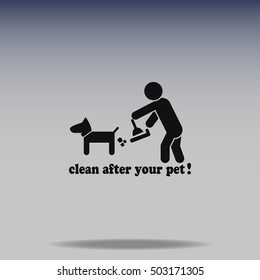 Clean after pet vector icon