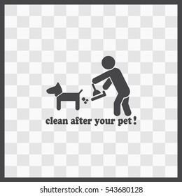 Clean after pet vector icon. Isolated illustration. Business picture.