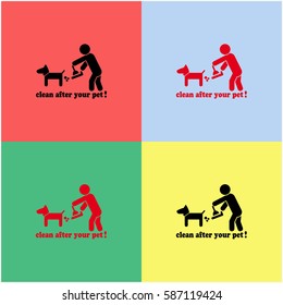 Clean after pet vector  icon.