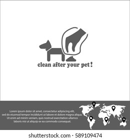 Clean after pet vector  icon.