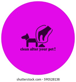 Clean after pet vector  icon