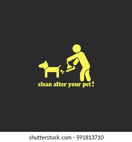 Clean after pet vector  icon.