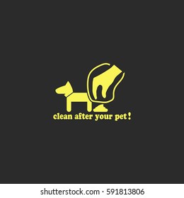 Clean after pet vector  icon.