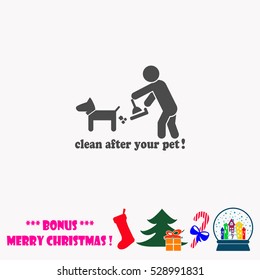 Clean after pet  vector illustration.