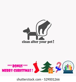 Clean after pet  vector illustration.