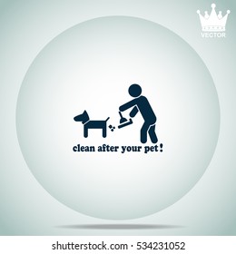 Clean after pet  vector illustration.