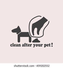 Clean after pet web icon. Isolated illustration
