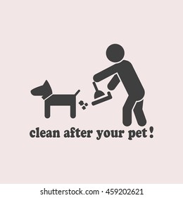 Clean after pet web icon. Isolated illustration