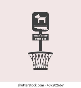 Clean after pet web icon. Isolated illustration