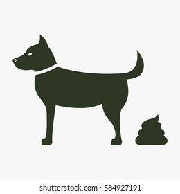Clean up after pets icon. Feces sign.