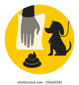 Clean up after your dog, abstract signal, vector illustration