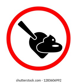 Clean up after your dog clear zone no poop silhouette sign isolated. Vector illustration.