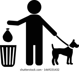 Clean up after your dog. Ecological cleanliness of the environment, taking care of pets. EPS 10 vector illustration