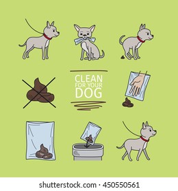 Clean up after your dog information vector illustration