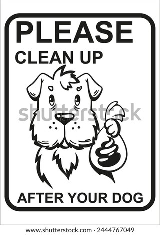 clean up after your dog sign vector mockup dog friendly