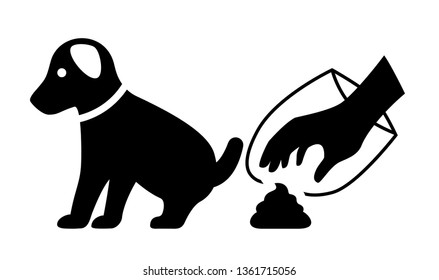 Clean Up After Your Dog Vector Icon Isolated On White Background