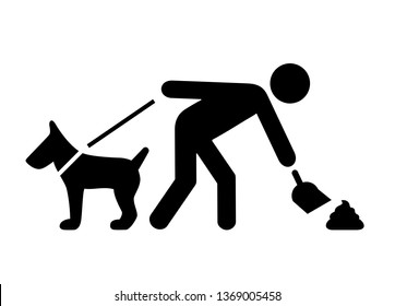 Clean after your dog vector pictogram on white background