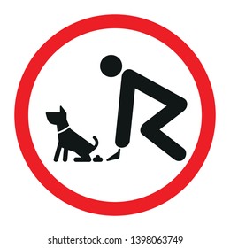 Clean up after your dog. Vector sign