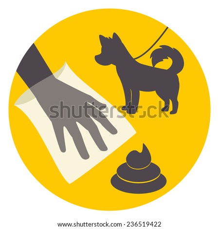 Clean up after your pet, abstract signal, vector illustration