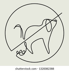 Clean up after your pet one line drawing