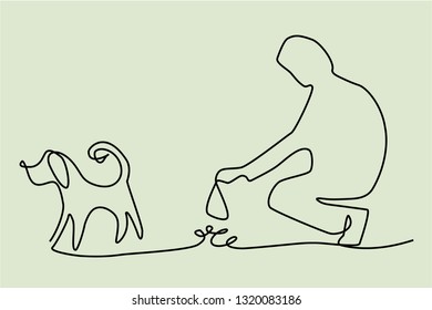 Clean up after your pet one line drawing