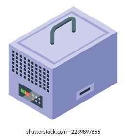Clean air box icon isometric vector. Dust bacteria. Cool flow