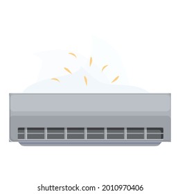 Clean air conditioner icon cartoon vector. Repairman system. House service