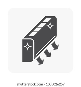 Clean air conditioner icon on white.