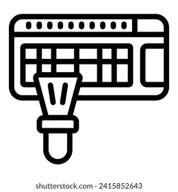 Clean air conditioner icon outline vector. House broom. Residence space