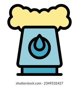 Clean air filter icon outline vector. Wind protection. Heat ecology color flat